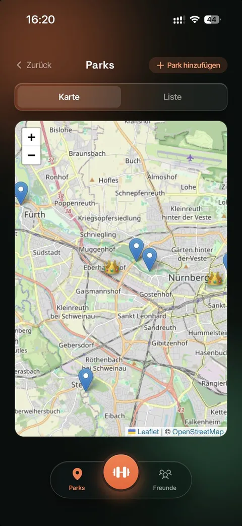 Hang Gang App - Park-Finder mit Karte